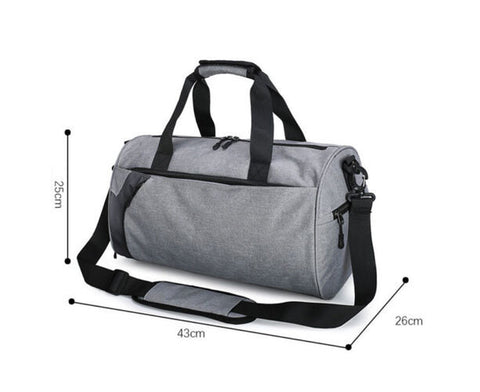 Gym Duffel Bags 30L Canvas Travel Bag Waterproof Fitness Shoes Compartment Shoe Grey