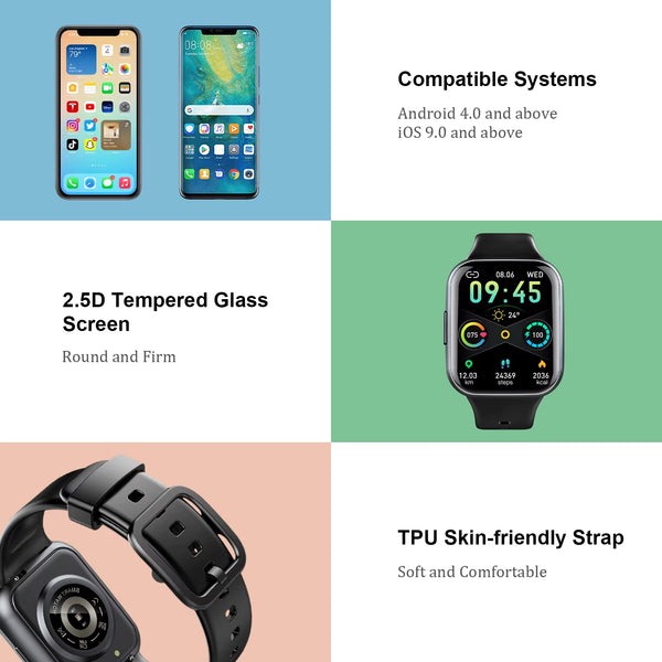 Fitness Smartwatch – Touchscreen with Health Tracking.