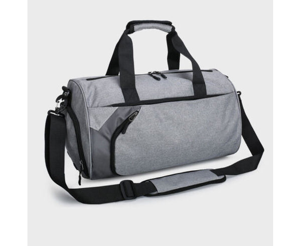 Gym Duffel Bags 30L Canvas Travel Bag Waterproof Fitness Shoes Compartment Shoe Grey